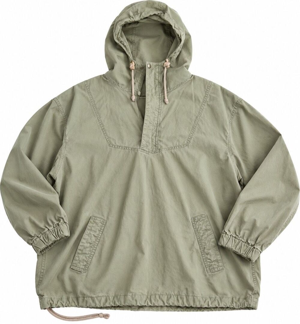 L.L.Bean Vintage Women’s Sage Green Hooded Anorak Pullover Jacket Size Medium